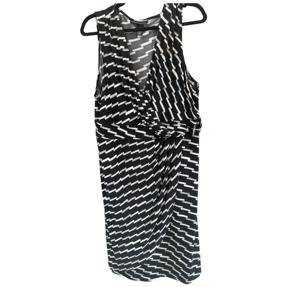 Lane Bryant Black/White Faux Wrap Dress Size 14/16 EUC Career - Picture 2 of 5